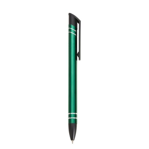 Caneta Com Logo Metal - verde com detalhes em prata