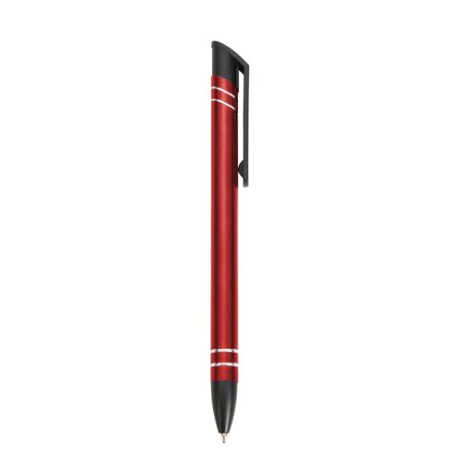 Caneta Personalizada Metal - vermelho com detalhes em preto