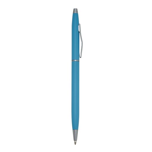 Caneta Para Brindes Metal - azul com detalhes em prata
