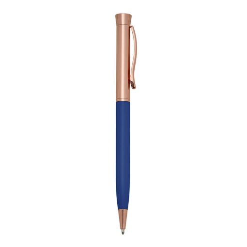 Caneta Promocional Metal - azul com detalhes em cobre