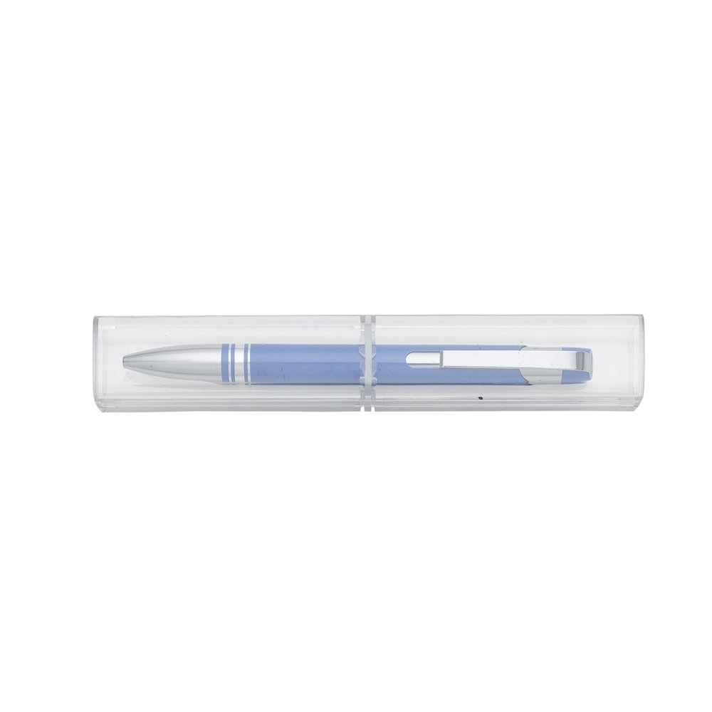 CANETA SEMI - METAL C/ TUBINHO ACRILICO  SPX-12653 NA COR AZUL