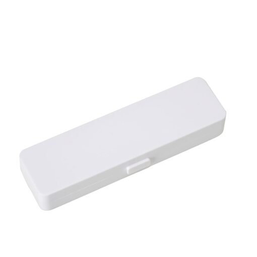 Caneta Promocional Metal C/ Box De Plástico - branco com detalhes em cobre