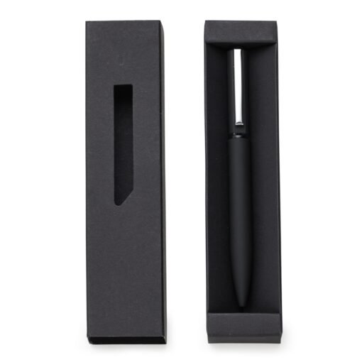 Caneta Personalizada Metal C/ Box De Papel na cor preto