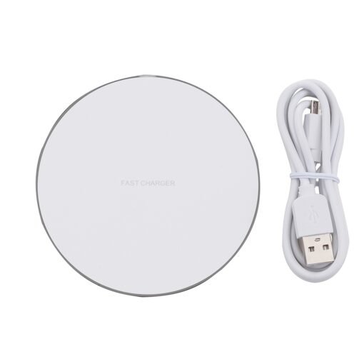 Carregador Personalizado Plástico - Branco/Prata