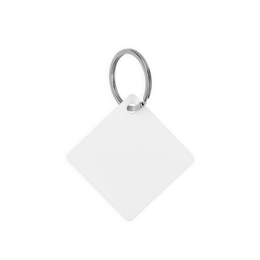Chaveiro Personalizado Quadrado Em Acrílico na cor branco