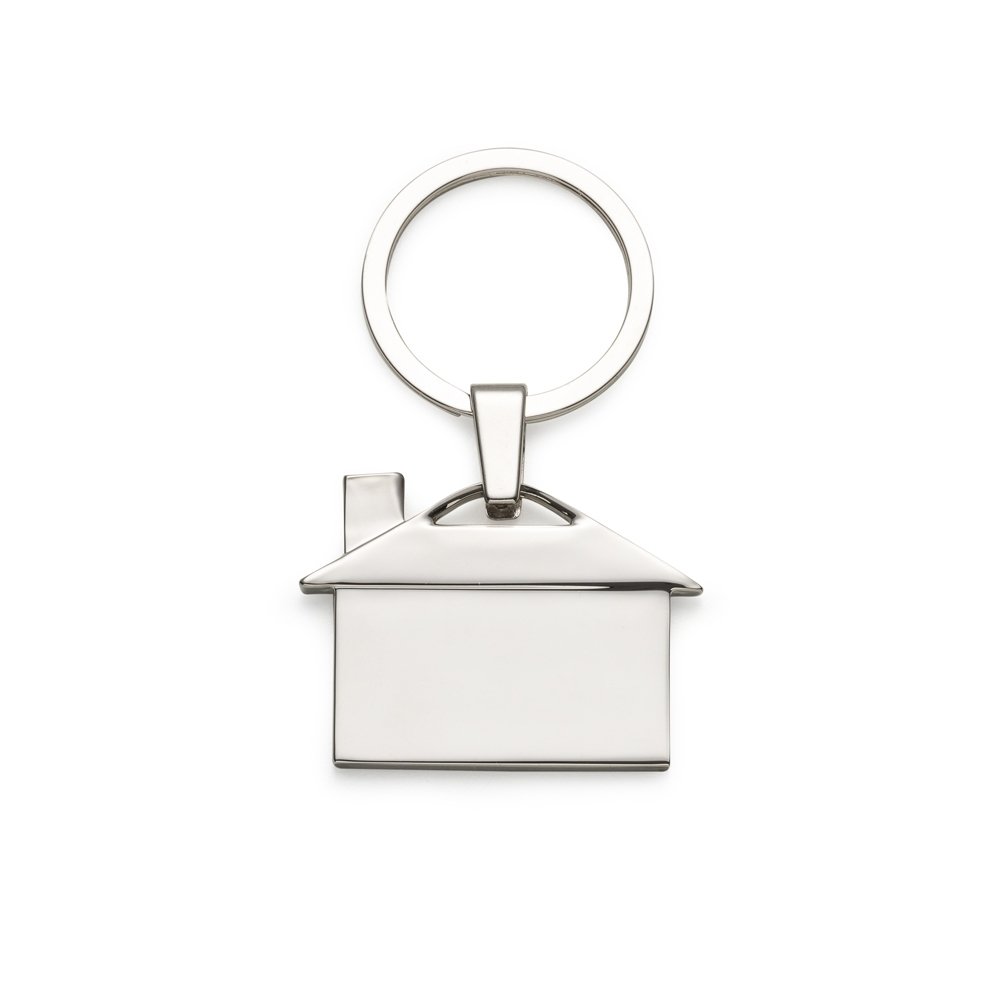 CHAVEIRO FORMATO CASA BRILHANTE SPX-12209-PLÁSTICO NA COR PRATA