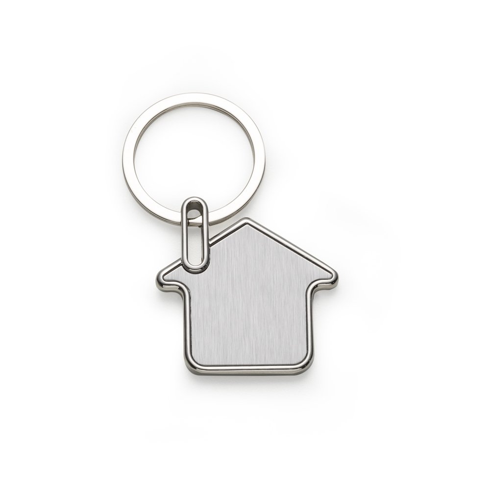 CHAVEIRO DE METAL FORMATO CASA  SPX-12691 NA COR PRATA