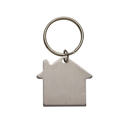 Chaveiro Personalizado Plaquinha Formato Casa na cor prata