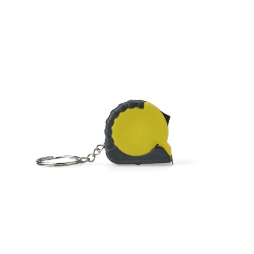 Chaveiro Para Brindes Trena Plástico 1M - amarelo com detalhes em preto
