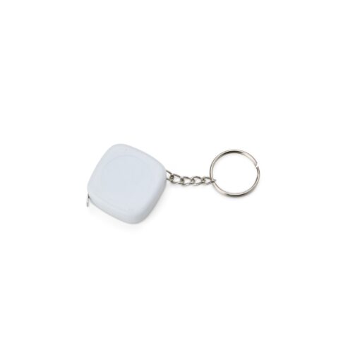 Chaveiro Personalizado Trena Plástico 1M na cor branco