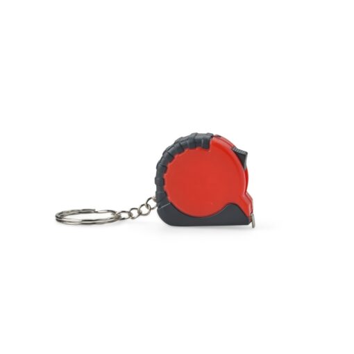 Chaveiro Promocional Trena Plástico 1M - vermelho com detalhes em preto