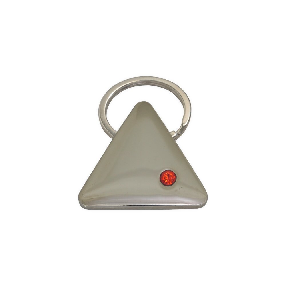 CHAVEIRO METAL FORMATO TRIANGULO COM PEDRINHA SPX-P@11628 NA COR PRATA