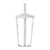Copo Personalizado Plástico 550Ml - Transparente/Branco
