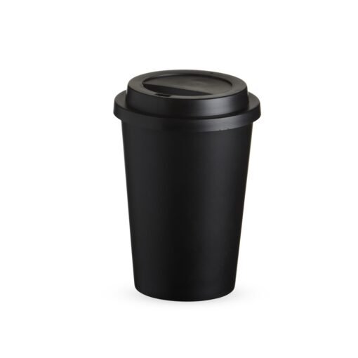 COPO FIBRA DE ARROZ C/ TAMPA 450ML SPX-14916B-PRE NA COR PRETO