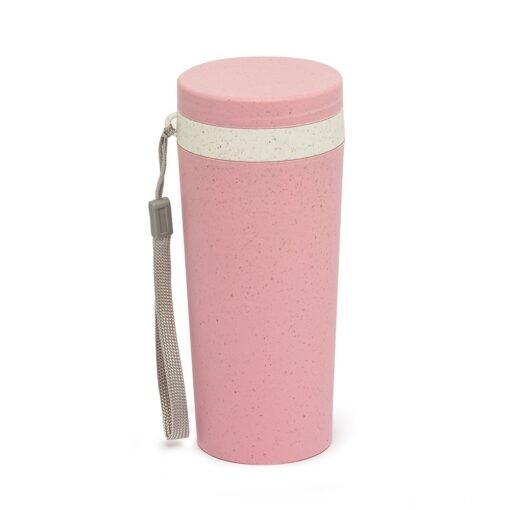 Copo Fibra De Bambu 350Ml Rosa E Bege