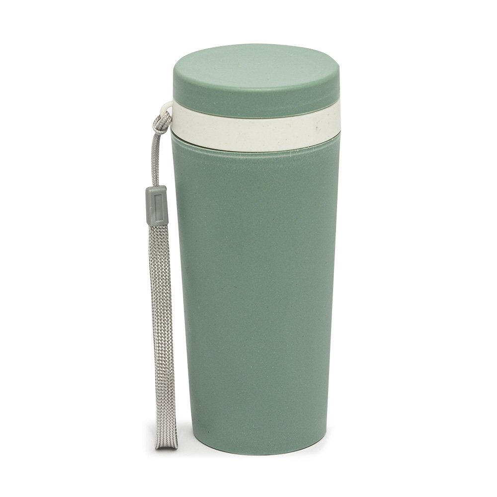 COPO FIBRA DE BAMBU 350ML PAREDE DUPLA SPX-03006A NA COR VERDE