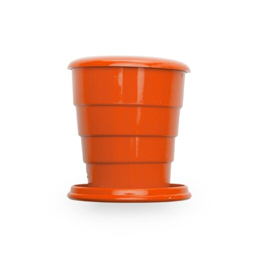Copo Promocional Retrátil 130 ml na cor laranja