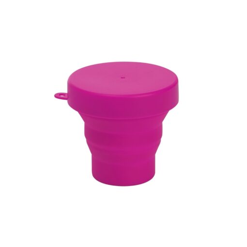 Copo Personalizado Retrátil De Silicone 150Ml na cor rosa