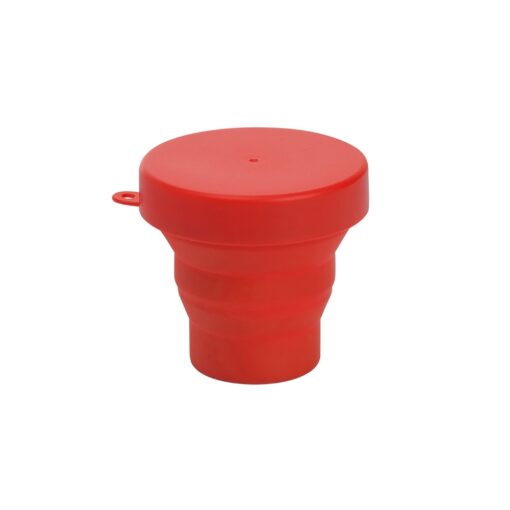 Copo Personalizado Para Empresas Retrátil De Silicone 150Ml na cor vermelho
