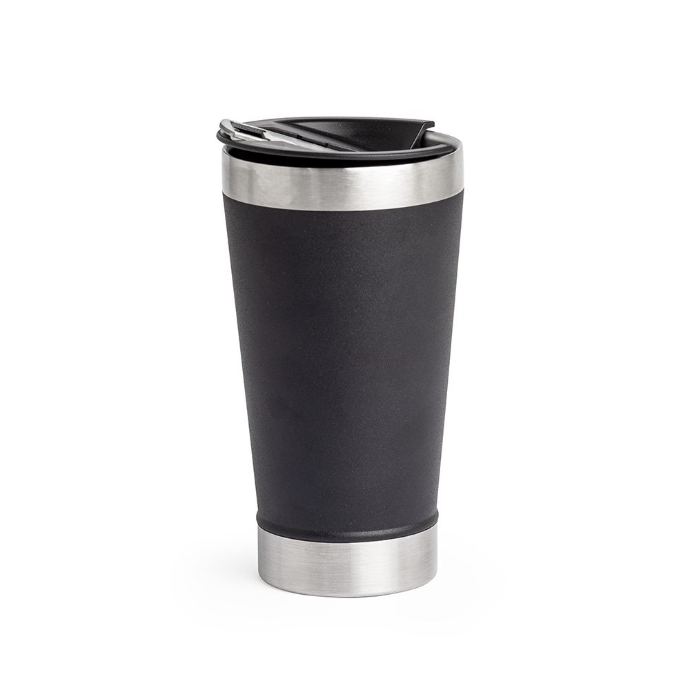 COPO TÉRMICO 500ML *TEXTURA C/ ABRIDOR  SPX-18645A NA COR PRETO