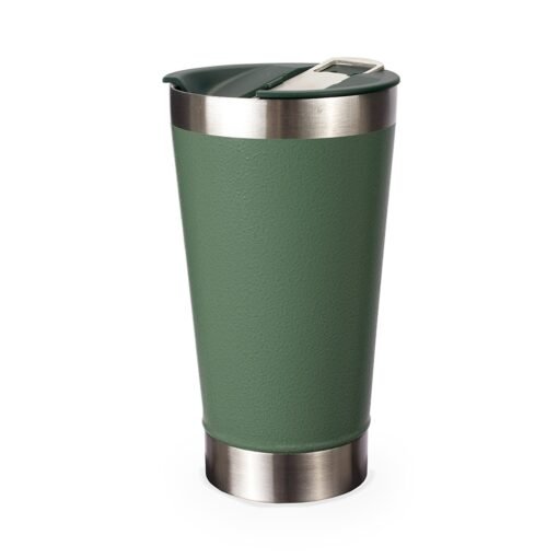 Copo Térmico 500Ml Com Abridor Verde E Inox