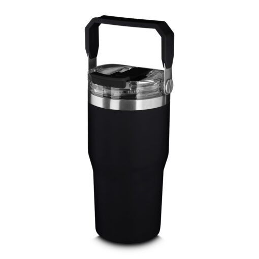 Copo Para Brindes Térmico 650Ml - preto com detalhes em inox