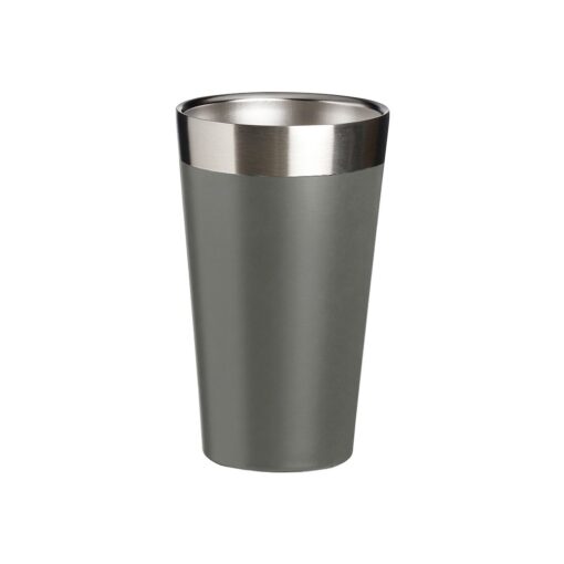 Copo Promocional Térmico De Inox 473Ml - cinza com detalhes em inox