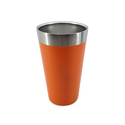 Copo Térmico De Inox 473Ml Laranja E Inox