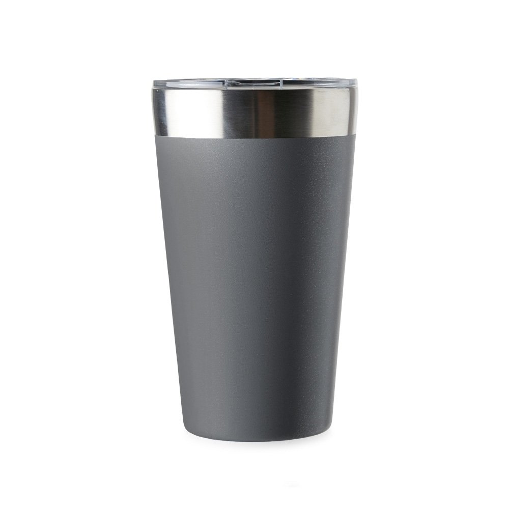 COPO TÉRMICO DE INOX 473ML C/ TAMPA SPX-04080B NA COR CHUMBO