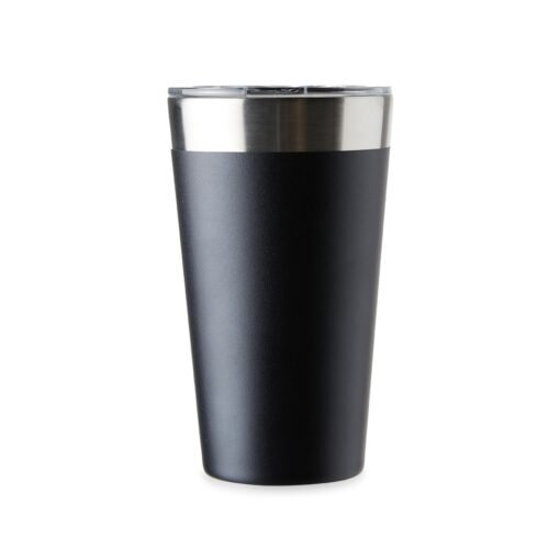 COPO TÉRMICO DE INOX 473ML C/ TAMPA SPX-04080B-PRE NA COR PRETO