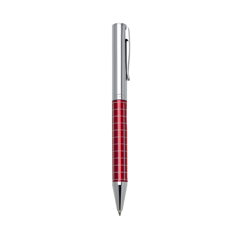 CANETA METAL C/ DET QUADRICULADO  SPX-ER201B NA COR VERMELHO