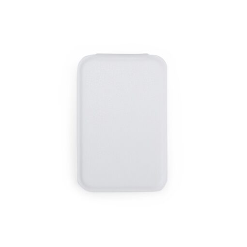 Espelho Couro Sintético Retangular De Bolso | Brinde Personalizado na cor branco
