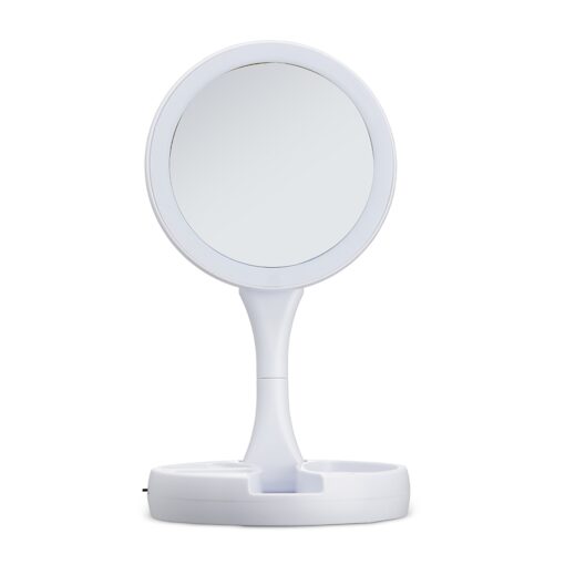 Espelho Dobrável Com LED | Brinde Personalizado na cor branco