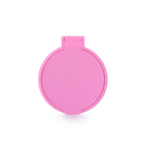 Espelho Plástico Redondo | Brinde Personalizado na cor rosa