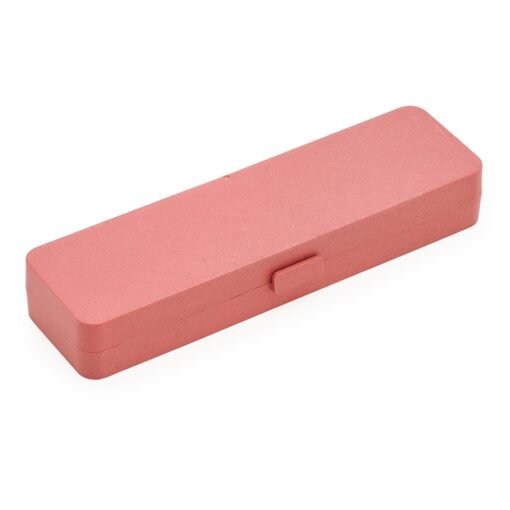 Estojo Para Brindes Em Fibra De Bambu P/ Caneta na cor vermelho