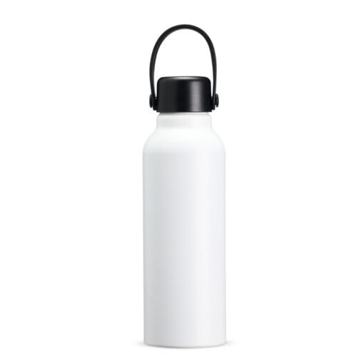 Garrafa Personalizada Alumínio 800Ml - Branco/Preto