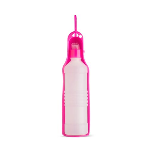 Garrafa Personalizada Para Empresas Bebedouro Pet 420Ml - branco com detalhes em rosa