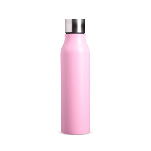 Garrafa Personalizada Inox 1L - Rosa/Inox | Brindes Brasil