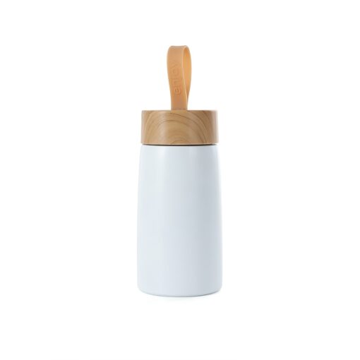 Garrafa Personalizada Inox 250Ml - Branco/Bege