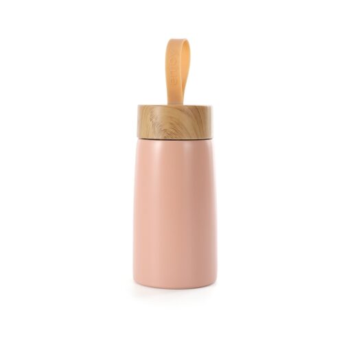 Garrafa Personalizada Inox 250Ml - Rosa/Bege