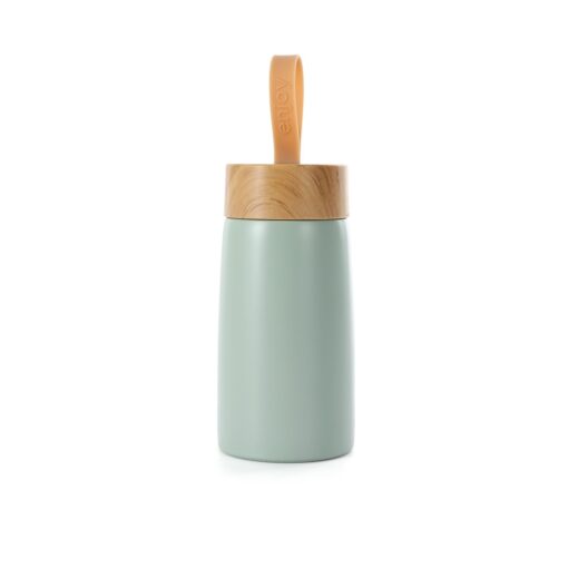 Garrafa Personalizada Inox 250Ml - Verde/Bege