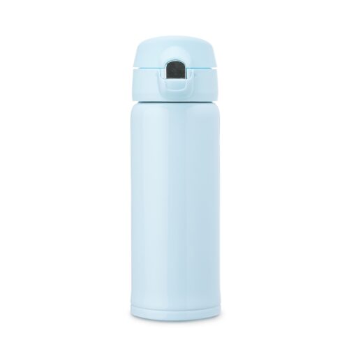 Garrafa Personalizada Inox 400Ml - Azul/Prata