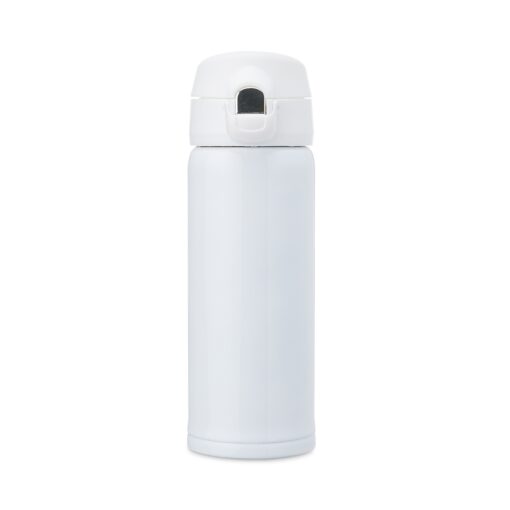 Garrafa Personalizada Inox 400Ml - Branco/Prata