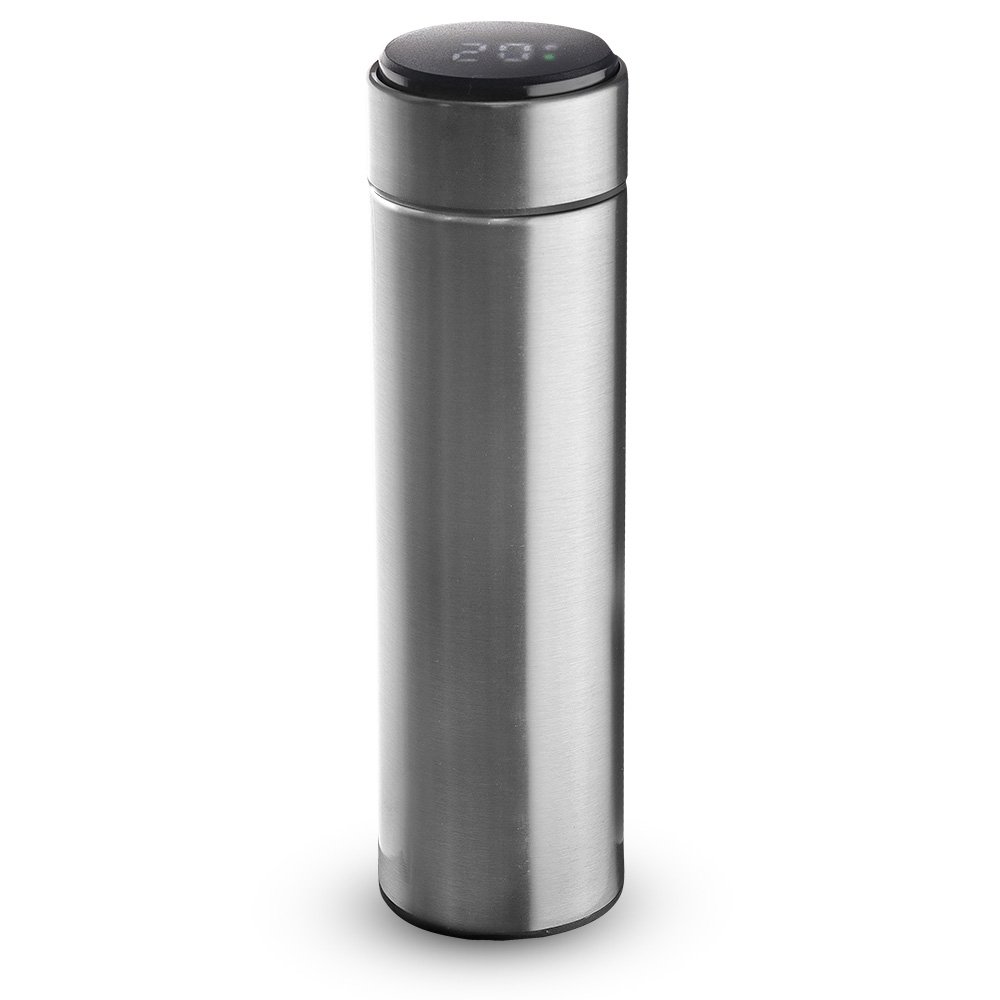 GARRAFA EM AÇO INOX PAREDE DUPLA 450ML SPX-14644-PRA NA COR PRATA
