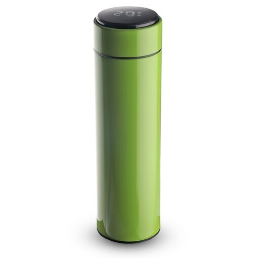 Garrafa Promocional Em Aço Inox Parede Dupla 450Ml - verde com detalhes em preto