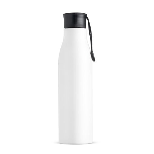 Garrafa Personalizada Inox 800Ml - branco com detalhes em preto