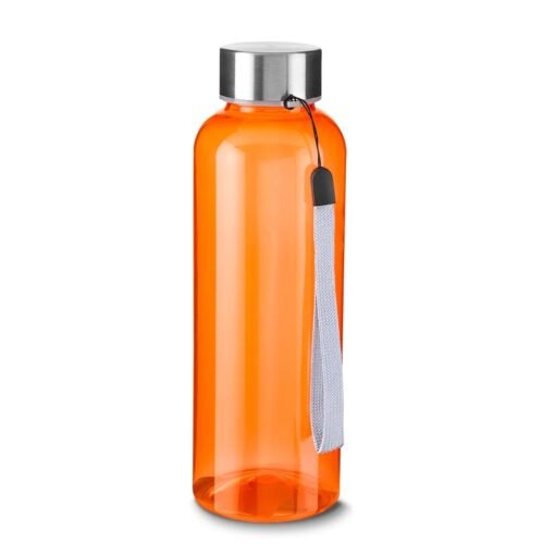 Garrafa Personalizada Plástica 600Ml - Laranja/Inox