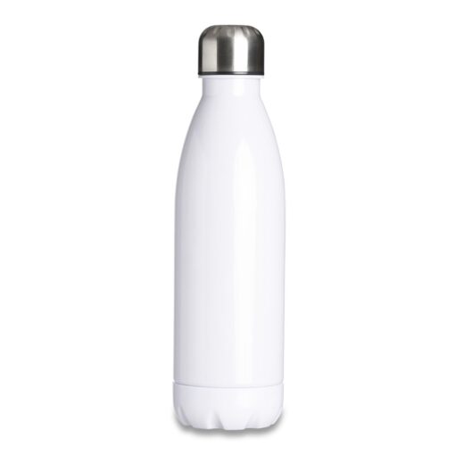 Garrafa Personalizada Plástica 700Ml - Branco/Inox