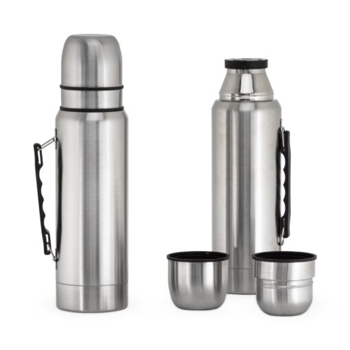 Garrafa Personalizada Inox 1L - Inox/Preto SPX-18910-INO