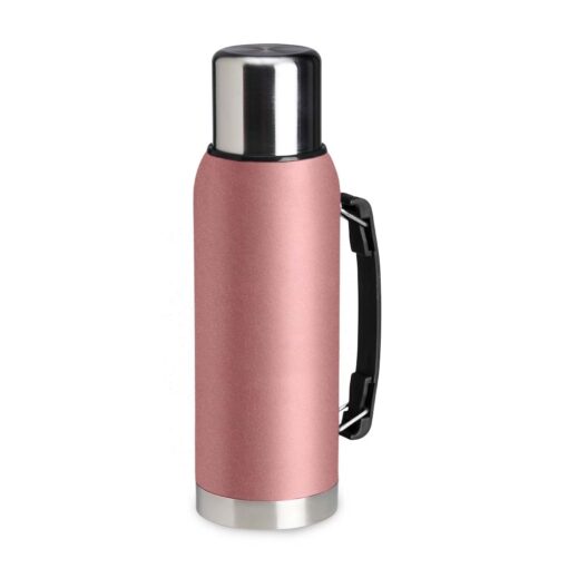 Garrafa Personalizada 1L - Rosa/Inox | Brindes Brasil